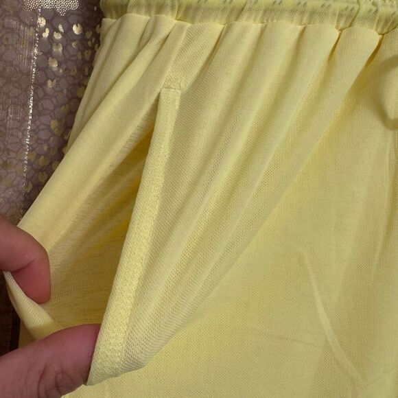 Free People Movement Double Vision Yellow Mesh Athletic Long Shorts Small NWOT - Picture 7 of 8